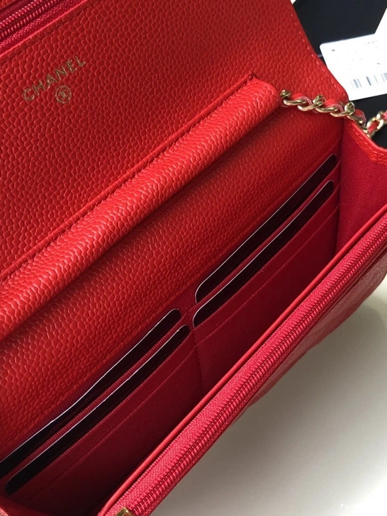 Firstbag Ru HARDWARE WALLET WITH CHANEL GOLD CAVIAR CHAIN 0730